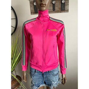 Rockstar Original Womens Pink Track Jacket With Striped Sleeves Size S